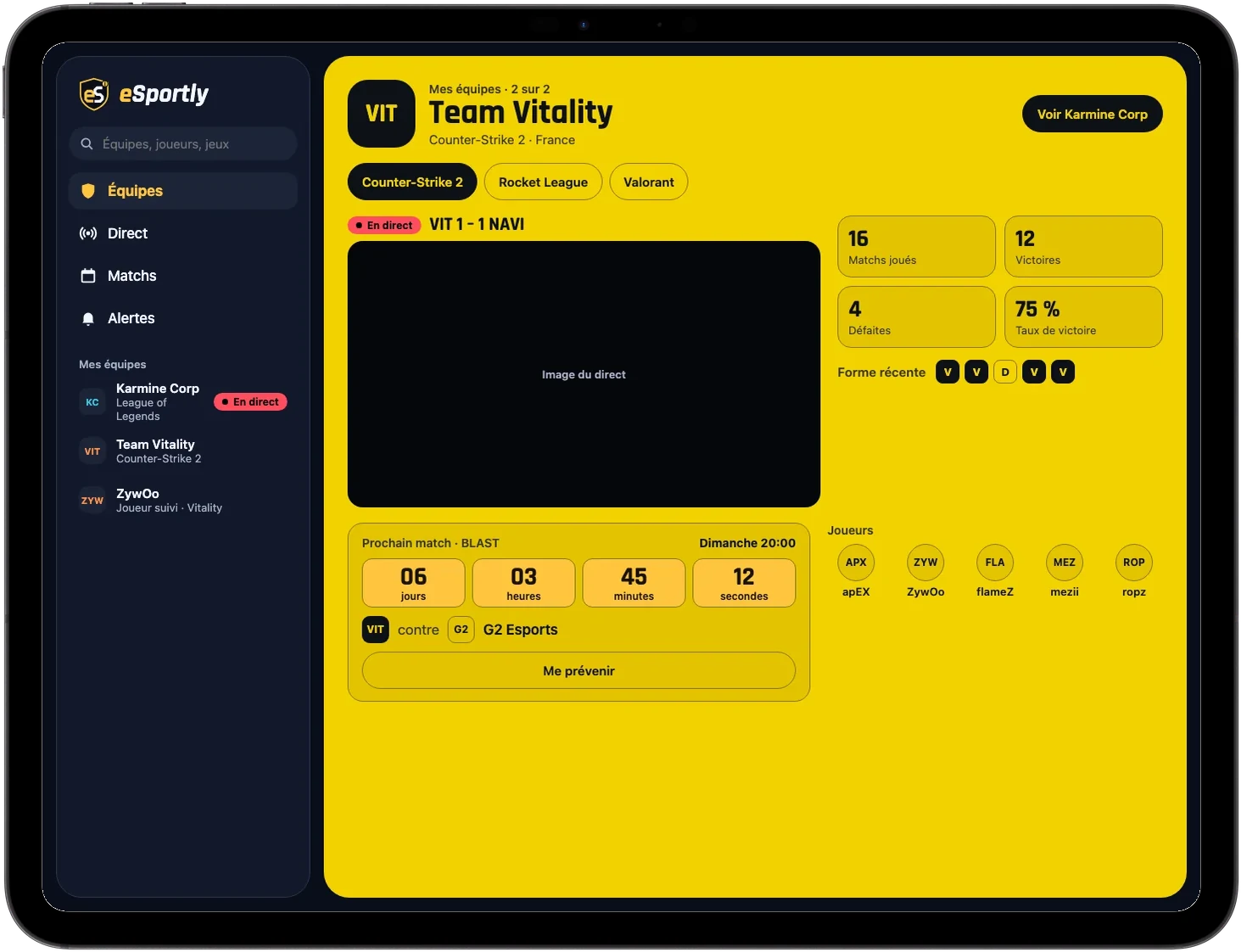 eSportly — iPad